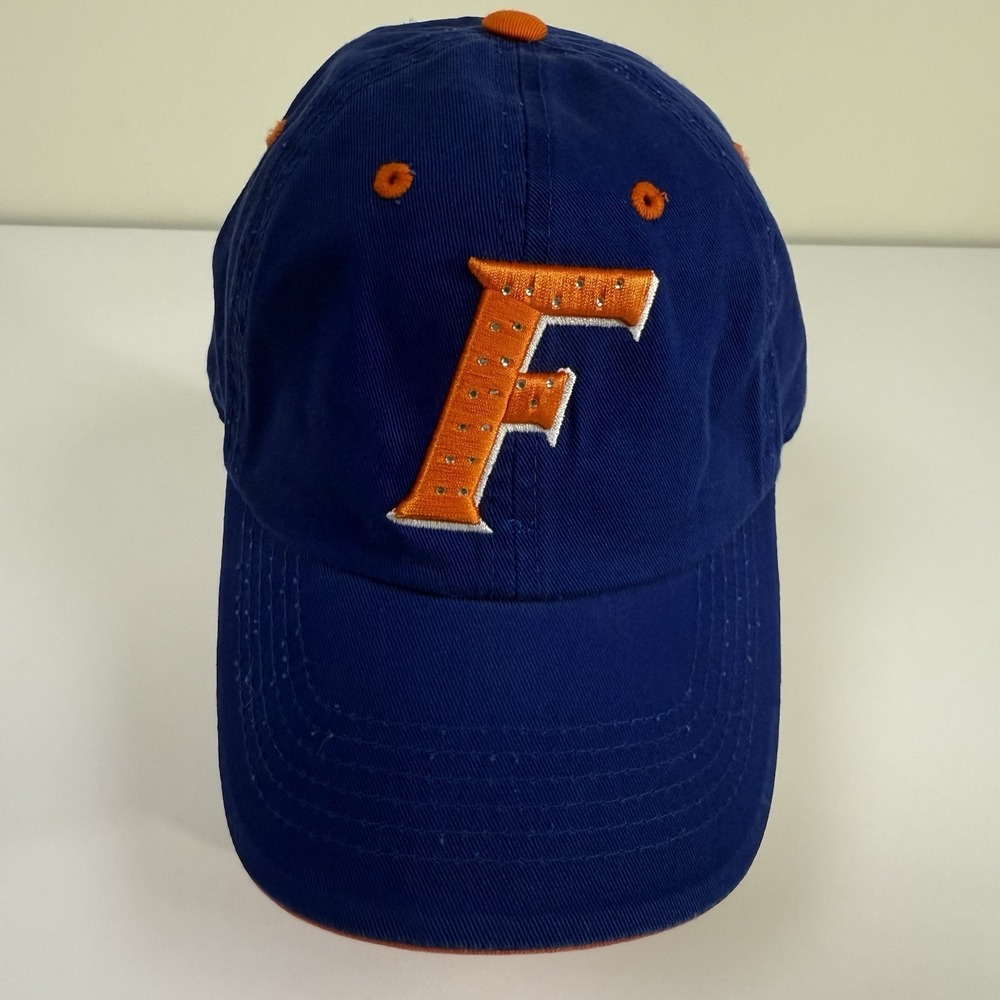 Women's Blue Florida Gators Logo Staple Adjustable Hat Gems In Hat NCAA College